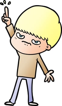 angry cartoon boy vector