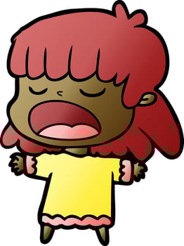 cartoon woman talking loudly vector