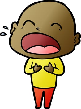 cartoon shouting bald man vector