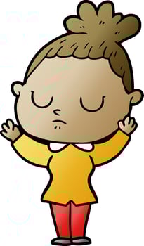 cartoon calm woman vector