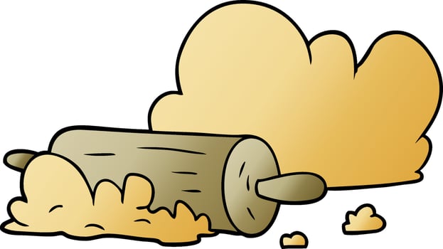 cartoon rolling pin and dough vector