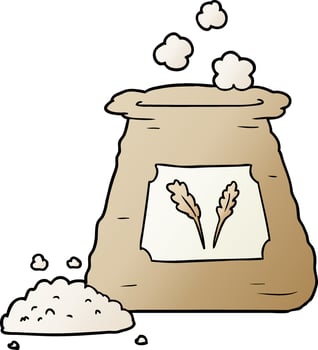 cartoon bag of flour vector