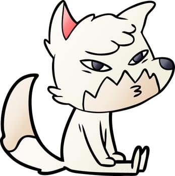 clever cartoon fox vector
