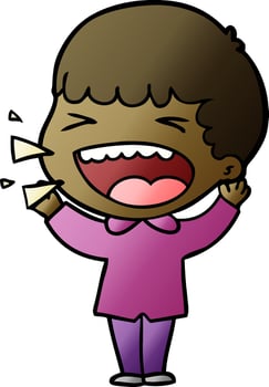 cartoon laughing man vector