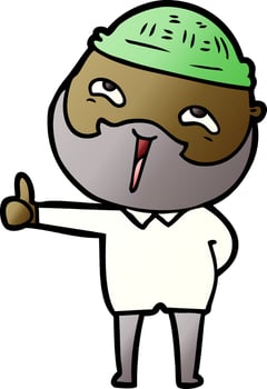 cartoon happy bearded man vector