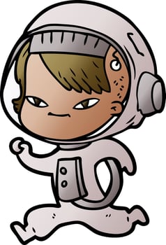 cartoon astronaut woman vector