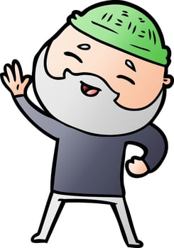 cartoon happy bearded man vector