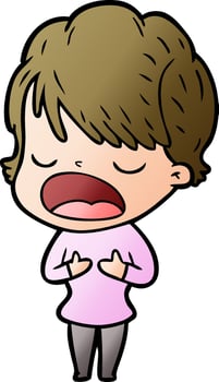 cartoon woman talking vector