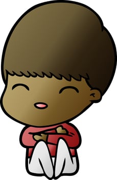 happy cartoon boy vector