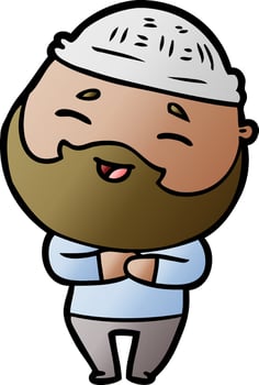 cartoon happy bearded man vector