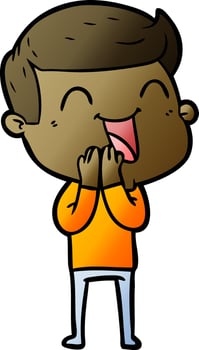 cartoon man laughing vector