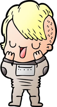 cute cartoon girl with hipster haircut vector