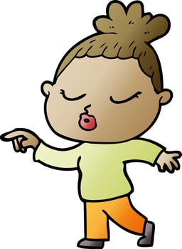cartoon calm woman vector