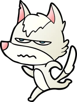 cartoon annoyed wolf vector