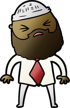cartoon man with beard vector