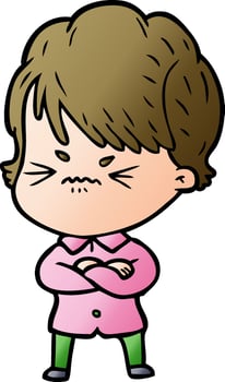 cartoon frustrated woman vector