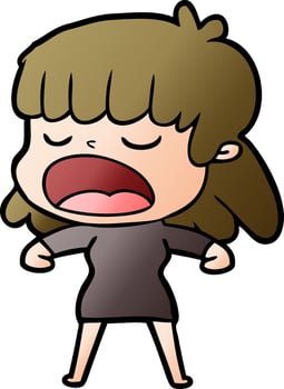 cartoon woman talking loudly vector
