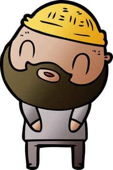 cartoon bearded man vector