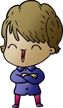 cartoon laughing woman vector