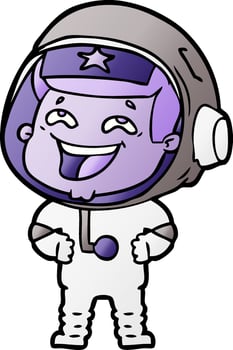 cartoon laughing astronaut vector