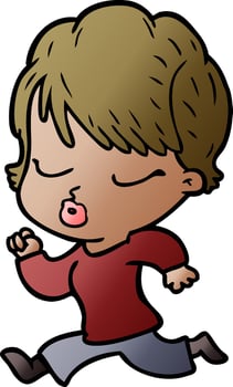 cartoon woman with eyes shut vector