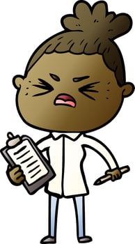cartoon angry woman vector