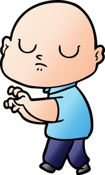 cartoon bald man vector