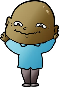cartoon creepy guy vector