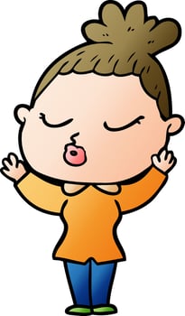 cartoon calm woman vector