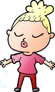 cartoon calm woman vector