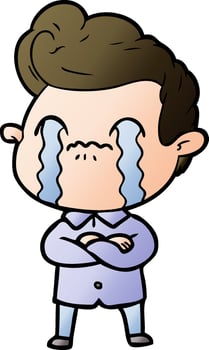 cartoon man crying vector