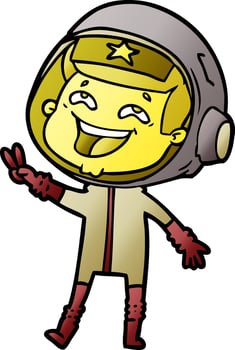 cartoon laughing astronaut vector