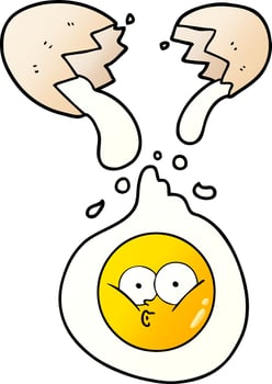 cartoon cracked egg vector