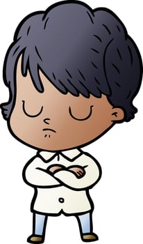 cartoon character woman vector