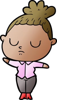 cartoon calm woman vector