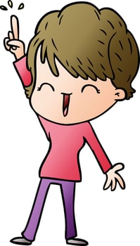 cartoon laughing woman vector