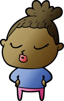 cartoon calm woman vector