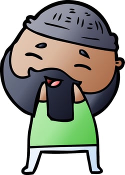 cartoon happy bearded man vector