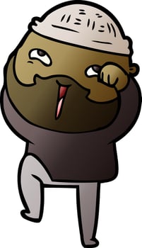 cartoon happy bearded man vector