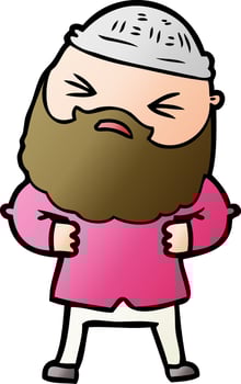 cartoon man with beard vector