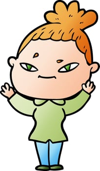 cartoon character woman vector