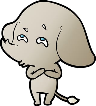 cartoon elephant remembering vector