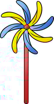 cartoon doodle toy windmill design vector