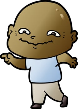 cartoon creepy guy vector