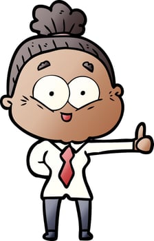 cartoon happy old woman vector