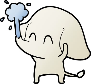 cute cartoon elephant spouting water vector