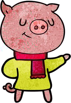 Vector pig character in cartoon style