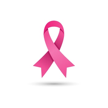 Pink ribbon icon. Ribbon logo. Awareness ribbon symbol. Breast cancer campaign ribbon vector