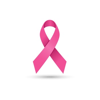 Pink ribbon icon. Ribbon logo. Awareness ribbon symbol. Breast cancer campaign ribbon vector
