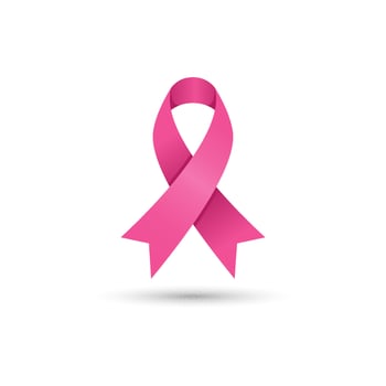 Pink ribbon icon. Ribbon logo. Awareness ribbon symbol. Breast cancer campaign ribbon vector
